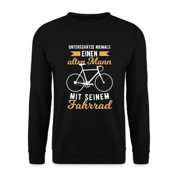 Fahrrad Rennrad Radfahrer Herren - Unisex Pullover - Schwarz - Vorne - Alina (178cm) & Michal (187cm)