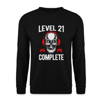 Gamer Gaming Gamer 21st birthday 21 years - Unisex Sweatshirt - black - Front - Alina (178cm) & Michal (187cm)
