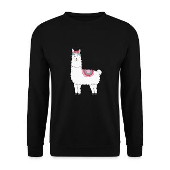 Lama Alpaga Dames Cadeaux enfants - Sweat-shirt Unisexe - noir - Devant - Alina (178cm) & Michal (187cm)