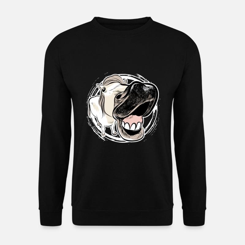 lustiges Pferd - Unisex Pullover - Schwarz