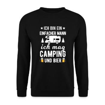 Camping Bier Camper Herren Wohnwagen - Unisex Pullover - Schwarz - Vorne - Alina (178cm) & Michal (187cm)