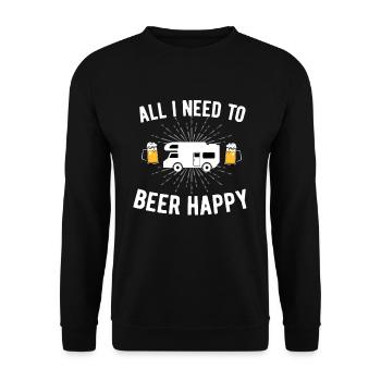 Camping campeur campeur bière - Sweat-shirt Unisexe - noir - Devant - Alina (178cm) & Michal (187cm)