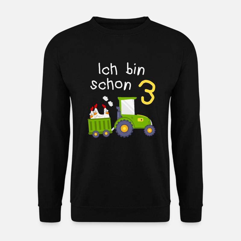 3. Geburtstag Landwirt 3 Jahre Kinder - Unisex Pullover - Schwarz