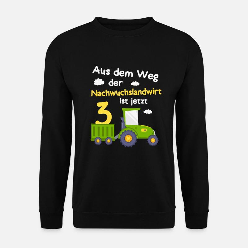 3. Geburtstag Landwirt 3 Jahre Kinder - Unisex Pullover - Schwarz