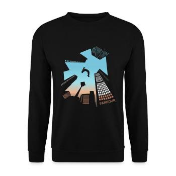 parkour - Unisex Sweatshirt - black - Front - Alina (178cm) & Michal (187cm)