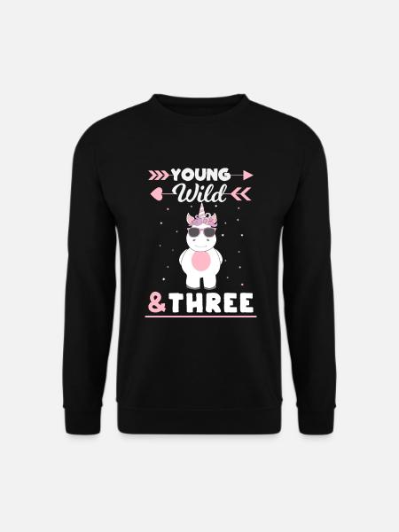 3. Geburtstag 3 Jahre Einhorn - Unisex Pullover - Schwarz