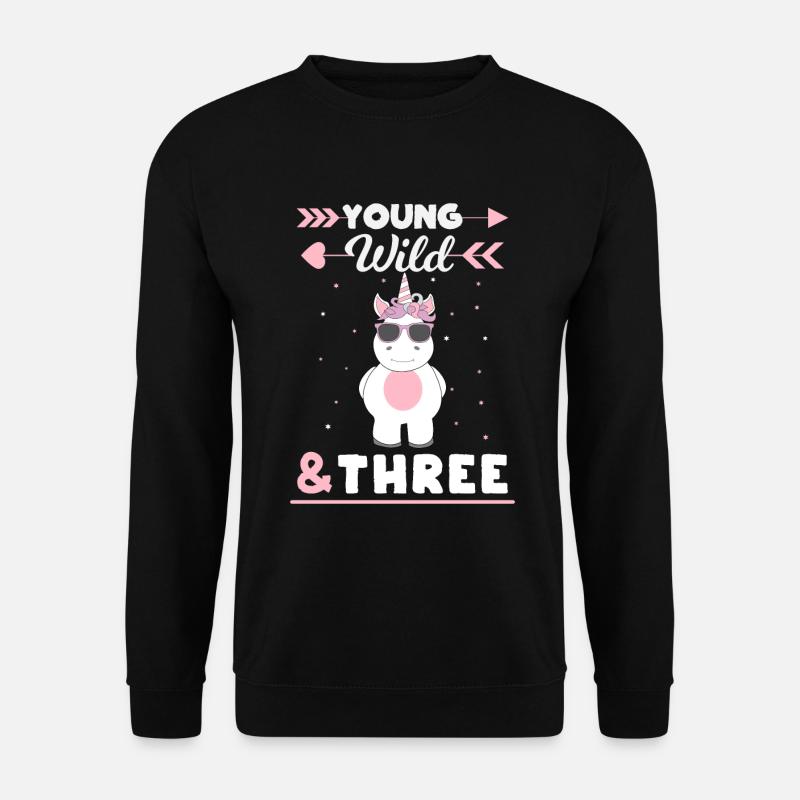 3. Geburtstag 3 Jahre Einhorn - Unisex Pullover - Schwarz