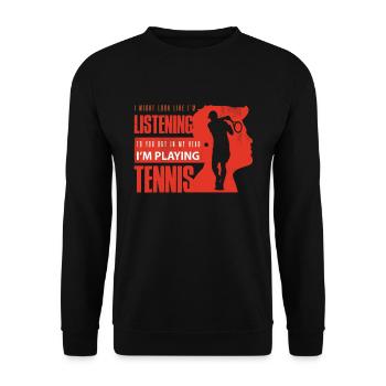 tennis, tennis chaussures de tennis, tennis balle de tennis - Sweat-shirt Unisexe - noir - Devant - Alina (178cm) & Michal (187cm)