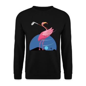 Flamingo, Flamingo flamazing Flamingo, rosa - Unisex Pullover - Schwarz - Vorne - Alina (178cm) & Michal (187cm)