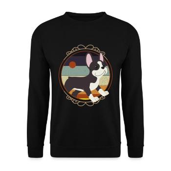 Boston Terrier, Boston Terrier Tierfreunde, Boston - Unisex Pullover - Schwarz - Vorne - Alina (178cm) & Michal (187cm)