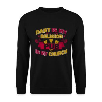 Darts, Darts Dart, Darts Werfen - Unisex Pullover - Schwarz - Vorne - Alina (178cm) & Michal (187cm)