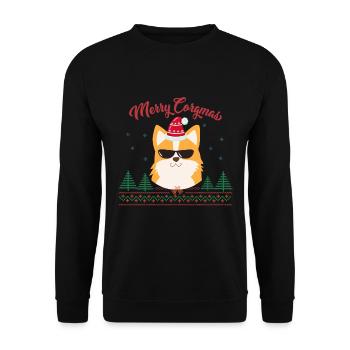Corgi Weihnachten, Ugly Corgi Weihnachten, - Sweat-shirt Unisexe - noir - Devant - Alina (178cm) & Michal (187cm)
