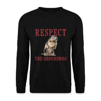 groundhog day, marmot day 2021, shadow - Unisex Sweatshirt - black - Front - Alina (178cm) & Michal (187cm)