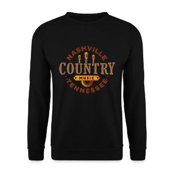 Nashville Musik, Nashville Musik Liebhaber von - Unisex Pullover - Schwarz - Vorne - Alina (178cm) & Michal (187cm)