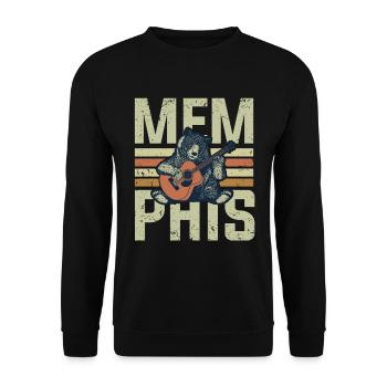 Memphis music, Memphis music loves blues - Unisex Sweatshirt - black - Front - Alina (178cm) & Michal (187cm)
