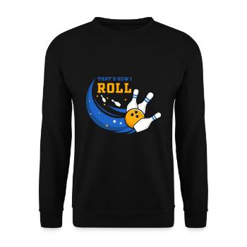 Bowling, Bowling liebt Bowling, Bowling Kegler - Unisex Pullover - Schwarz - Vorne - Alina (178cm) & Michal (187cm)