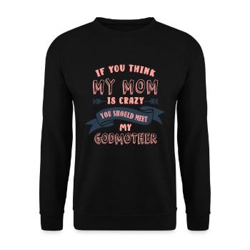 Taufpatin, Taufpatin verraten, gender reveal party - Unisex Pullover - Schwarz - Vorne - Alina (178cm) & Michal (187cm)