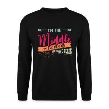 Siblings, siblings middle child, youngest - Unisex Sweatshirt - black - Front - Alina (178cm) & Michal (187cm)