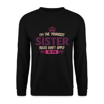 Siblings, siblings, sisters, eldest - Unisex Sweatshirt - black - Front - Alina (178cm) & Michal (187cm)