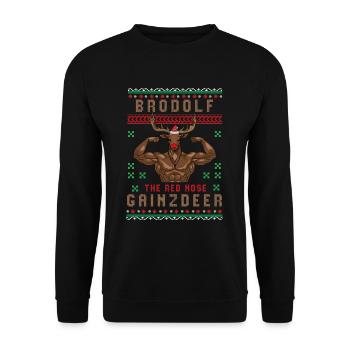 Gym de Noël, Gym de Noël Brodolf, salle de gym moche - Sweat-shirt Unisexe - noir - Devant - Alina (178cm) & Michal (187cm)