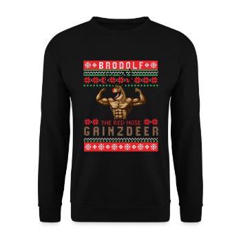 Christmas Gym, Christmas Gym Gainzdeer, - Unisex Sweatshirt - black - Front - Alina (178cm) & Michal (187cm)