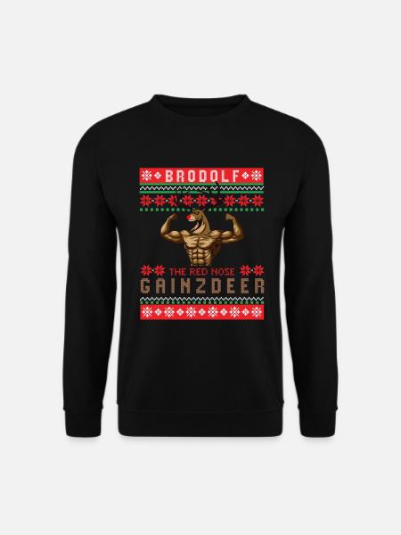 Christmas Gym, Christmas Gym Gainzdeer, - Unisex Pullover - Schwarz