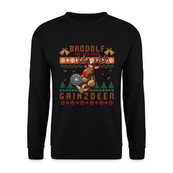 Christmas Gym, Christmas Gym ugly gym, Gainzdeer - Unisex Sweatshirt - black - Front - Alina (178cm) & Michal (187cm)