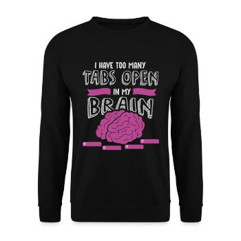 adhd, adhd Brain tabs open, Achtung, - Unisex Pullover - Schwarz - Vorne - Alina (178cm) & Michal (187cm)