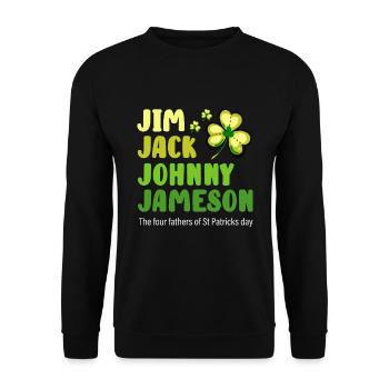 St Patricks Day, St Patricks Day irisch, Paddy, - Unisex Pullover - Schwarz - Vorne - Alina (178cm) & Michal (187cm)