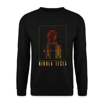 Tesla Nikola, Tesla Nikola Nikola, Tesla, - Unisex Sweatshirt - black - Front - Alina (178cm) & Michal (187cm)