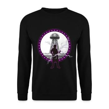 Tesla Nikola, Tesla Nikola Tesla, patent, - Unisex Sweatshirt - black - Front - Alina (178cm) & Michal (187cm)
