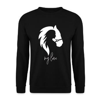 Amateur de chevaux chevaux équestres filles chevaux - Sweat-shirt Unisexe - noir - Devant - Alina (178cm) & Michal (187cm)