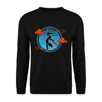 Aerialdance, Aerial dance aerial yoga, air, - Unisex Sweatshirt - black - Front - Alina (178cm) & Michal (187cm)