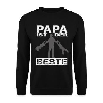 Papa ist der Beste - Unisex Pullover - Schwarz - Vorne - Alina (178cm) & Michal (187cm)
