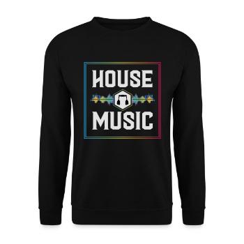 House music, House music Party, Rave, - Unisex Pullover - Schwarz - Vorne - Alina (178cm) & Michal (187cm)