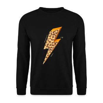 Lightning, Lightning Bolt, Lightning Strike, - Unisex Sweatshirt - black - Front - Alina (178cm) & Michal (187cm)