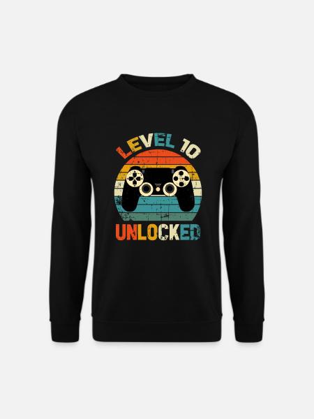 Level 10 Entsperrt / 10. Geburtstag / 10 Jahre alt - Unisex Pullover - Schwarz
