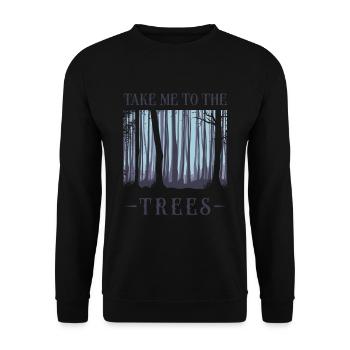 Baum, Baum Wald, Natur, - Unisex Pullover - Schwarz - Vorne - Alina (178cm) & Michal (187cm)