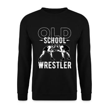 Ringen, Ringen griechisch römischer Stil, - Unisex Pullover - Schwarz - Vorne - Alina (178cm) & Michal (187cm)