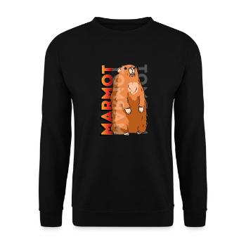 marmot, marmot groundhog, squirrel, - Unisex Sweatshirt - black - Front - Alina (178cm) & Michal (187cm)