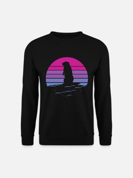 marmot, marmot animal, rodent, - Unisex Pullover - Schwarz