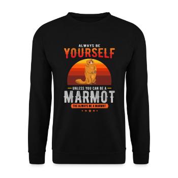 marmot, marmot groundhog, groundhog day, - Unisex Sweatshirt - black - Front - Alina (178cm) & Michal (187cm)