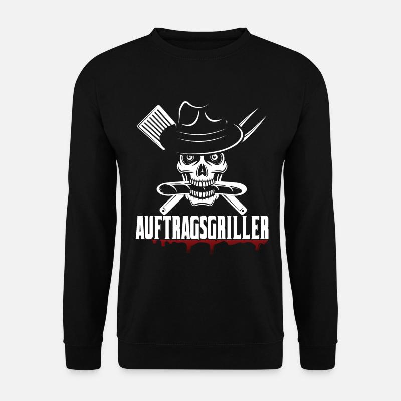 Grillen Geschenk Grill Grillmeister BBQ Fleisch - Unisex Pullover - Schwarz