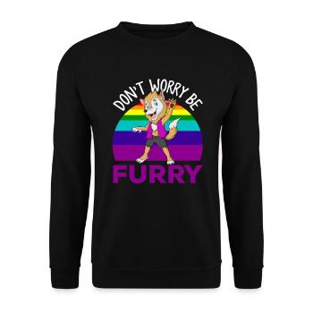 Furry, Furry furry animals, dog, - Unisex Sweatshirt - black - Front - Alina (178cm) & Michal (187cm)