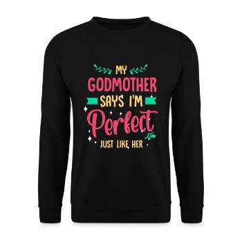 Godmother Godfather, Godmother Pregnancy, - Unisex Sweatshirt - black - Front - Alina (178cm) & Michal (187cm)