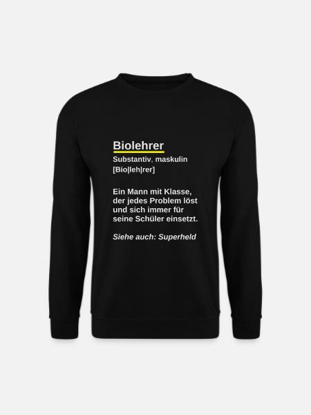 Biolehrer Geschenk Referendar Biologielehrer - Unisex Pullover - Schwarz