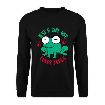Grenouille, grenouille animal, crapaud, - Sweat-shirt Unisexe - noir - Devant - Alina (178cm) & Michal (187cm)