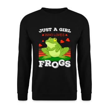 Grenouille, grenouille crapaud, amant grenouille, - Sweat-shirt Unisexe - noir - Devant - Alina (178cm) & Michal (187cm)
