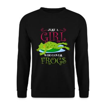 Grenouille, grenouille amants, Grenouille Maman, - Sweat-shirt Unisexe - noir - Devant - Alina (178cm) & Michal (187cm)