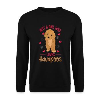 havapoo, havapoo havapoo mother, Havanese, - Unisex Sweatshirt - black - Front - Alina (178cm) & Michal (187cm)